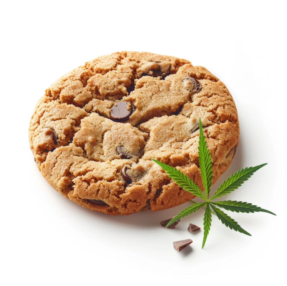 Cookie space cake au cannabis, prêt à être dégusté pour un effet gourmand et relaxant
